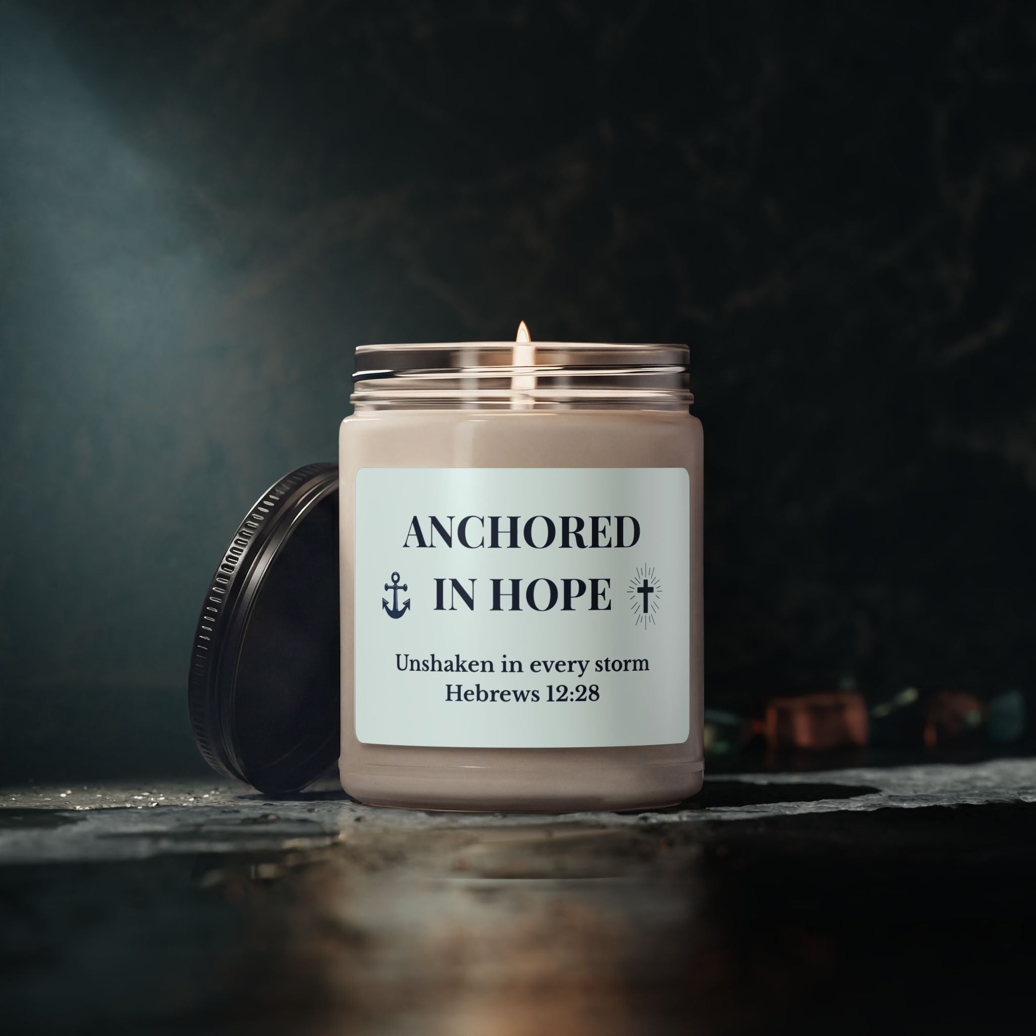 Anchored in Hope Candle | Soy Candle 9oz, Hebrews 12:28