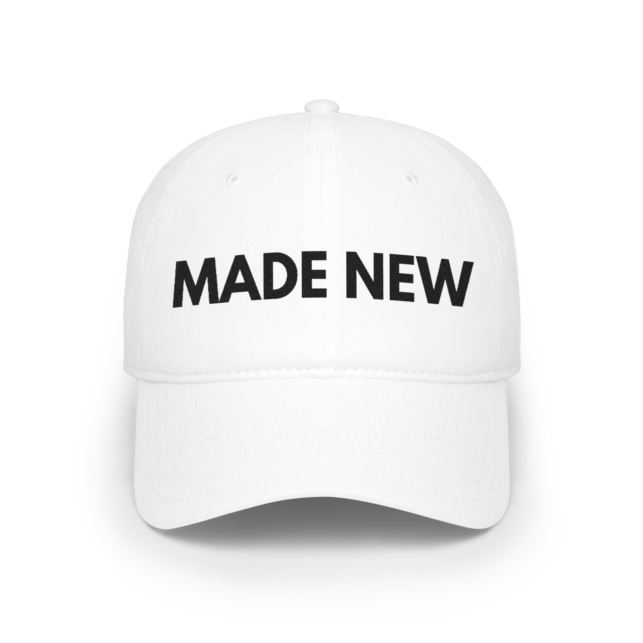 Made New baseball cap | Christian faith embroidery, In Christ back text