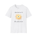 What God Has Lit Cross T-Shirt | Christian Faith Sunburst Tee