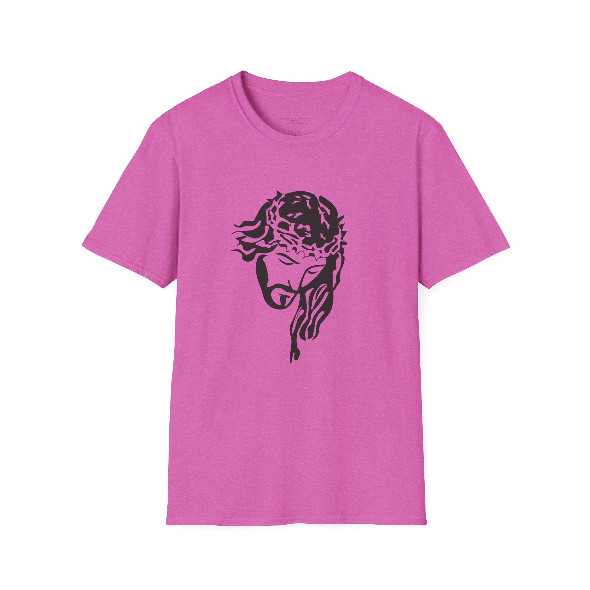 Jesus with Crown of Thorns T-Shirt | Because of His Stripes religious tee