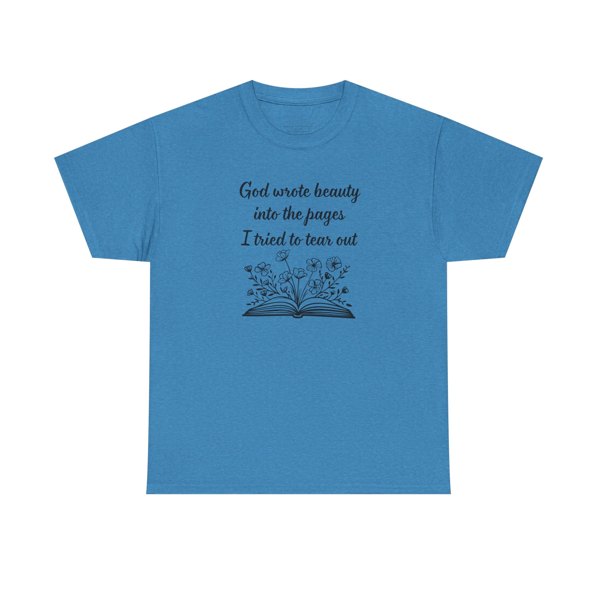 God wrote beauty into the pages book illustration T-Shirt | Inspirational scripture tee