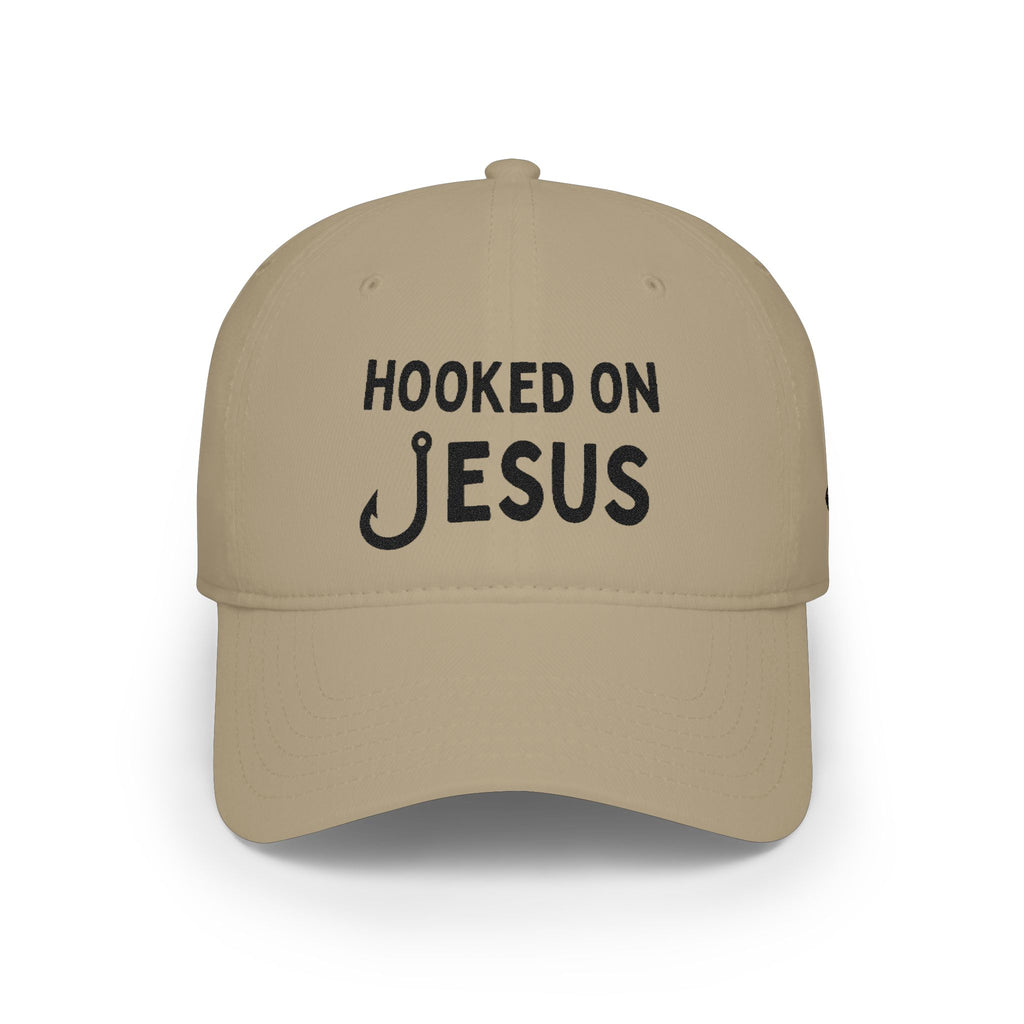 Hooked on Jesus Low Profile Cap | Christian Scripture Matthew 4:19 Hat