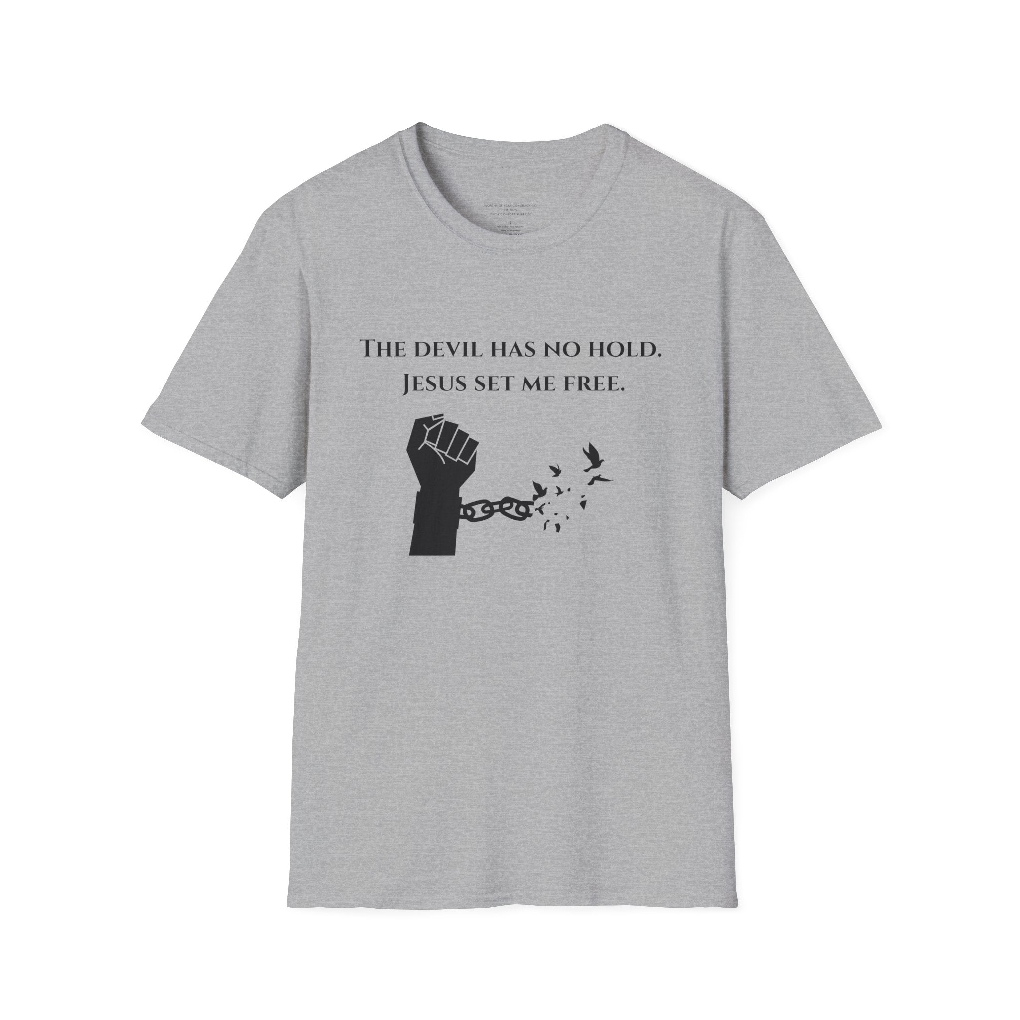 The Devil Has No Hold Jesus Set Me Free T-Shirt | Christian Faith Tee