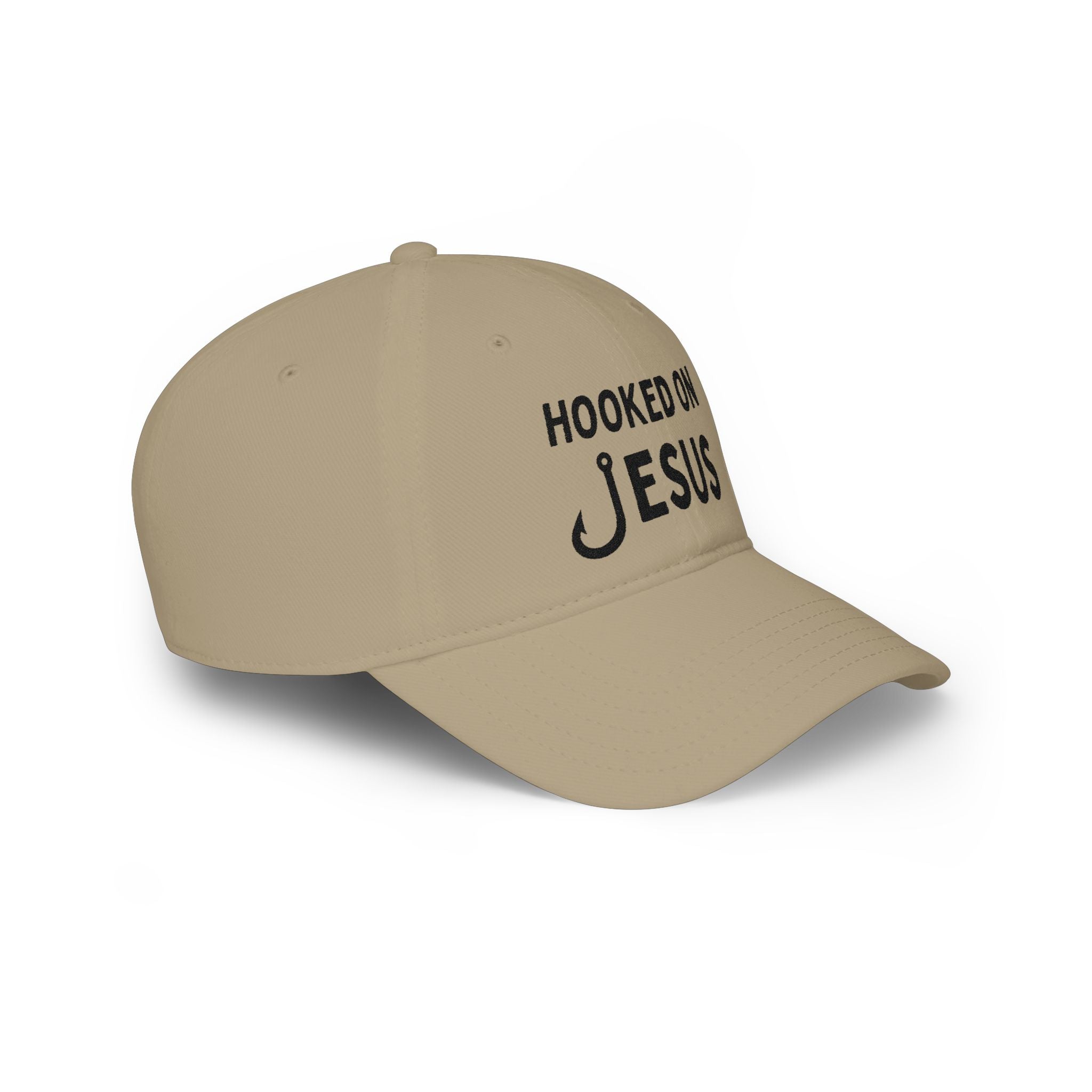 Hooked on Jesus Low Profile Cap | Christian Scripture Matthew 4:19 Hat