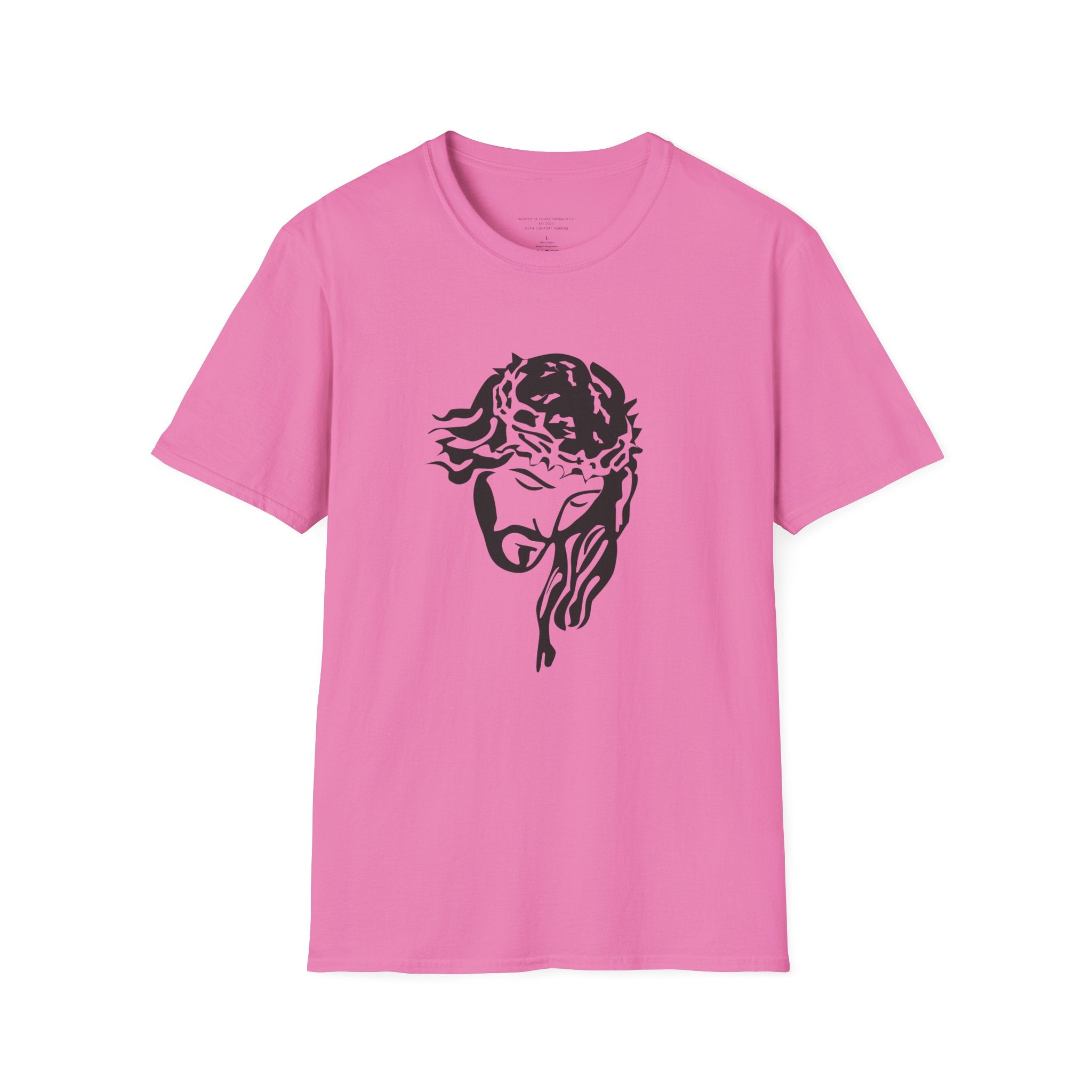 Jesus with Crown of Thorns T-Shirt | Because of His Stripes religious tee